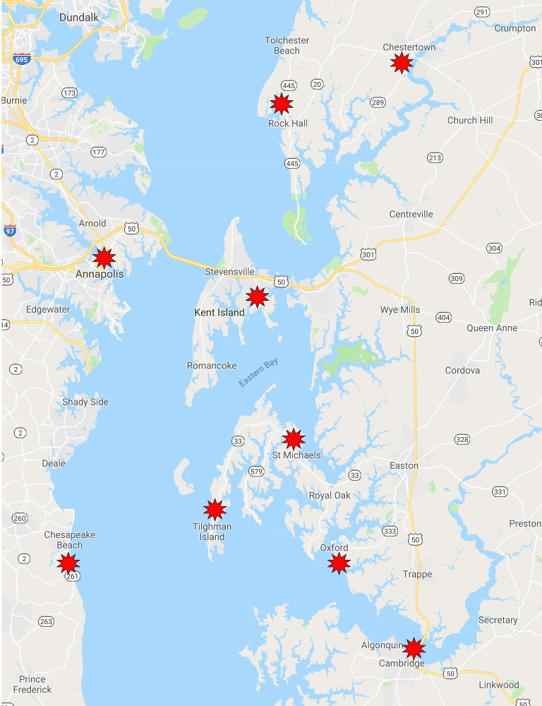 Routes & Towns - St. Michaels Sailing Charters